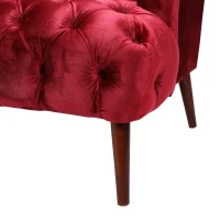 Stylish 3-Seater Sofa with Plush Accents and Smooth Upholstery, Contemporary Couch for Living Rooms, 73" L x 33" W x 32.5" H, Wine Red(m-8)