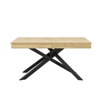 Modern Extendable Dining Table with Metal Cross Legs, Expandable Kitchen Table for Kitchen, 71'' L x 31.5'' W x 30'' H, Oak(m-11)