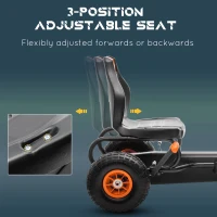 Aosom Kids Pedal Go Kart Ride-on Toy with Ergonomic Comfort, Pedal Car with Tough, Wear-Resistant Tread for Ages 5-12, Orange(m-4)