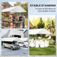 Outsunny 9.6' x 19.5' Carport Heavy Duty Galvanized Car Canopy w/ Included Anchor Kit, 3 Reinforced Steel Cables, White(m-7)