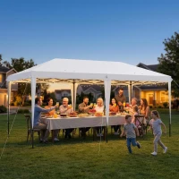 Outsunny 10' x 19.2' Outdoor Gazebo Pop Up Canopy Party Tent with Carrying Bag, White(m-10)
