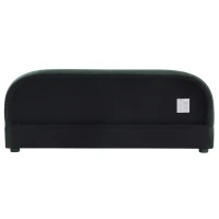 Modern Upholstered King Bed Frame with Curved Headboard, Soft Bouclé Sleeper Bed for Bedroom, 87'' L x 84.5'' W x 33.5'' H, Dark Green(m-14)