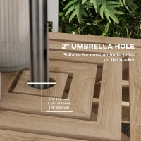 Outsunny 2-in-1 Outdoor Umbrella Base Storage Box, Wooden Patio Coffee Table, Brown(m-5)