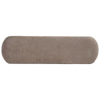 Elegant Bouclé Ottoman Bench with Dark Rubberwood Legs, Soft Rectangular Footrest for Living Room, 64'' L x 18.5'' W x 18.5'' H, Brown(m-11)