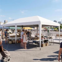 Outsunny 10' x 19.2' Outdoor Gazebo Pop Up Canopy Party Tent with Carrying Bag, White(m-9)