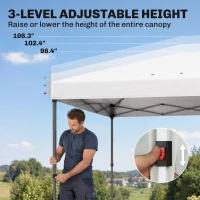 Outsunny 10' x 19.2' Outdoor Gazebo Pop Up Canopy Party Tent with Carrying Bag, White(m-5)
