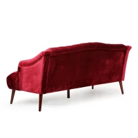 Stylish 3-Seater Sofa with Plush Accents and Smooth Upholstery, Contemporary Couch for Living Rooms, 73" L x 33" W x 32.5" H, Wine Red(m-11)