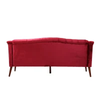 Stylish 3-Seater Sofa with Plush Accents and Smooth Upholstery, Contemporary Couch for Living Rooms, 73" L x 33" W x 32.5" H, Wine Red(m-12)