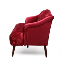 Stylish 3-Seater Sofa with Plush Accents and Smooth Upholstery, Contemporary Couch for Living Rooms, 73" L x 33" W x 32.5" H, Wine Red(m-10)
