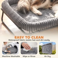 PawHut Elevated Dog Bed, Large Raised Outdoor Dog Bed with Removable Pad and Metal Frame, Portable Pet Cot for XL Breeds(m-5)