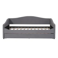 Space-Saving Upholstered Daybed with Twin Size Thurdle, Ideal Sofa Bed for Small Apartments, 79.5" L x 44" W x 33" H, Gray(m-2)