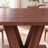 HOMCOM Modern Kitchen Table, Rectangular Dining Table for 4 People with Thick Top, Walnut(m-11)