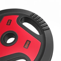 Soozier 66 lbs Weight Plates Set, 4-Piece Sand-Filled Plates with Handles, 1" Hole, Black and Red(m-11)