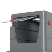 PawHut Stainless Steel Cat Litter Box with Lid, Enclosed High Sided Litter Box with Step, Metal Scoop, Grey(m-11)