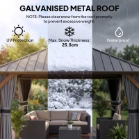 Outsunny 13' x 10' Hardtop Gazebo with Netting Sidewalls and Curtains, Galvanized Steel Outdoor Gazebo Canopy for Garden(m-4)