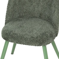 HOMCOM Dining Chairs Velvet Fabric Upholstered Kitchen Chairs Metal Legs Set of 2, Dining Room, Home, Dark Green(m-9)