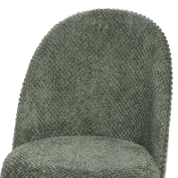 HOMCOM Dining Chairs Velvet Fabric Upholstered Kitchen Chairs Metal Legs Set of 2, Dining Room, Home, Dark Green(m-10)