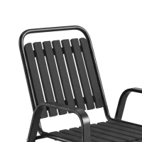 Outsunny Stackable Outdoor Dining Chairs Set of 2, for Patio, Balcony, Deck, Garden, Black(m-9)