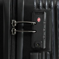 HOMCOM 3-Piece Luggage Set, Carry On & Checked Suitcase Set with TSA Lock, Hard Shell, 20/24/28 Inch, Black(m-9)