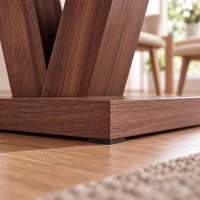 HOMCOM Modern Kitchen Table, Rectangular Dining Table for 4 People with Thick Top, Walnut(m-10)