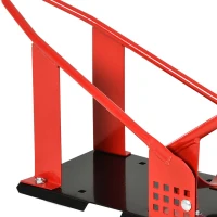 HOMCOM Motorcycle Wheel Chock with 12 Adjustable Pre-Drilled Holes, 990 lbs Capacity, Red(m-7)