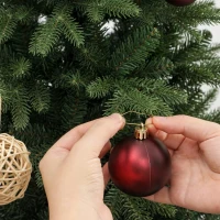 HOMCOM 7ft Artificial Christmas Tree Full Hinged Xmas Tree Metal Base, Green(m-12)