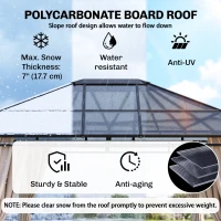 Outsunny 10' x 12' Outdoor Hardtop Gazebo with Polycarbonate Panel Roof, Garden Deluxe Pavilion Canopy BBQ Sunshade Shelter with Removable Curtains(m-4)