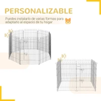 PawHut 36inch 8-Panel Dog Playpen Octagon Pet Exercise Playpen Crate Foldable Dog Cage Pen Puppy Kennel, Black(m-4)