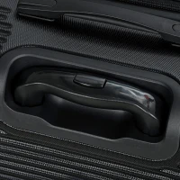 HOMCOM 3-Piece Luggage Set, Expandable Carry On Suitcase Set with Travel Duffel Bag, Toiletry Bag, TSA Lock, Hard Shell, Black(m-11)