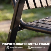 Outsunny Stackable Outdoor Dining Chairs Set of 2, for Patio, Balcony, Deck, Garden, Black(m-6)