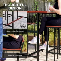 Outsunny 5 Piece Patio Bar Set with 47" Bar Height Table and 4 Bar Stools, for Backyard, Balcony, Porch, Pool, Lawn, Brown(m-5)