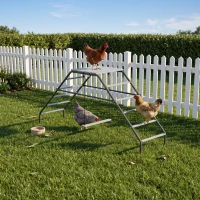 PawHut Chicken Coop Perches with Adjustable Swing, 10 Roosting Bars, for Backyard, Farm(m-9)