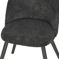 HOMCOM Dining Chairs Velvet Fabric Upholstered Kitchen Chairs Metal Legs Set of 2, Dining Room, Home, Dark Grey(m-9)