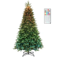 HOMCOM 9ft Christmas Tree with Synchronized LEDs, DIY Function, Frasier Grande Fir with Hinge Design, Remote, Daily Timer(m-2)