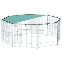 PawHut Foldable Pet Playpen with Top Cover, Portable Heavy Duty Dog Pen for Dogs, Cats, Chickens, Rabbits(m-2)