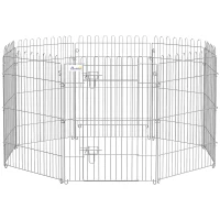 PawHut 36inch 8-Panel Dog Playpen Octagon Pet Exercise Playpen Crate Foldable Dog Cage Pen Puppy Kennel, Black(m-9)