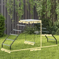 PawHut Chicken Coop Perches with Swing, Chicken Run Accessories Toy for Healthy & Happy, for Backyard Farm(m-3)