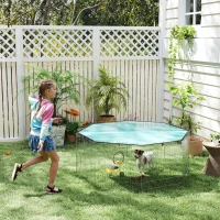 PawHut Foldable Pet Playpen with Top Cover, Portable Heavy Duty Dog Pen for Dogs, Cats, Chickens, Rabbits(m-12)