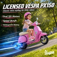 Qaba 12V Kid Motorcycle, Electric Motorbike with Training Wheels, Rear Suspension, Steering Limitation for 3-6 Years, Pink(m-4)