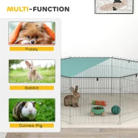 PawHut Foldable Pet Playpen with Top Cover, Portable Heavy Duty Dog Pen for Dogs, Cats, Chickens, Rabbits(m-7)