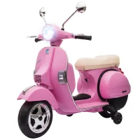 Qaba 12V Kid Motorcycle, Electric Motorbike with Training Wheels, Rear Suspension, Steering Limitation for 3-6 Years, Pink(m-1)