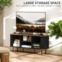 HOMCOM TV Stand Cabinet for TVs up to 55 Inches, TV Unit with Storage Shelves and Cabinets for Living Room, Black(m-5)