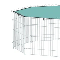 PawHut Foldable Pet Playpen with Top Cover, Portable Heavy Duty Dog Pen for Dogs, Cats, Chickens, Rabbits(m-9)