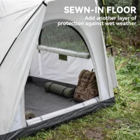 Outsunny 3 Person Pop Up Camping Tent Quick Setup Automatic Hydraulic Family Travel Tent w/ Windows Doors Carry Bag, Gray(m-5)
