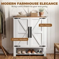 HOMCOM Shoe Cabinet 5 Tier Shelves Shoe Storage Cabinet Anti Tip Hardware Open Cubby Rustic White(m-6)
