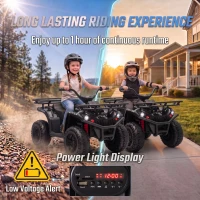 Qaba 24V Ride on ATV, 4 Wheeler for Kids with Dual Motors, Soft Start, Battery Display, Music, Lights for 3-8 Years, Black(m-5)