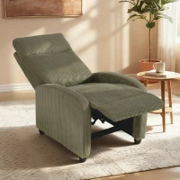 HOMCOM Fabric Recliner Chair Manual Home Theater Seating Single Reclining Sofa Chair with Padded Seat for Living Room(m-10)