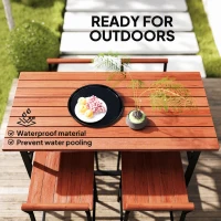 Outsunny 5 Piece Patio Bar Set with 47" Bar Height Table and 4 Bar Stools, for Backyard, Balcony, Porch, Pool, Lawn, Brown(m-6)