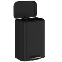 HOMCOM 13.2 Gallon Garbage Can, Slim Stainless Steel Trash Can with Removable PP Inner Bucket, Soft-Close Lid, Black(m-13)