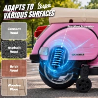 Qaba 12V Kid Motorcycle, Electric Motorbike with Training Wheels, Rear Suspension, Steering Limitation for 3-6 Years, Pink(m-7)